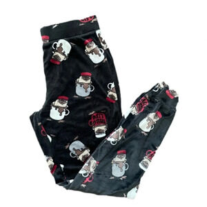 Mug Life Pug Velour PJ bottoms  - Small